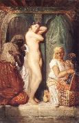 Theodore Chasseriau Young woman coming out of the bath France oil painting artist